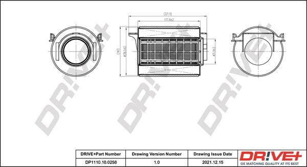 Dr!ve+ DP1110.10.0258 - Gaisa filtrs ps1.lv