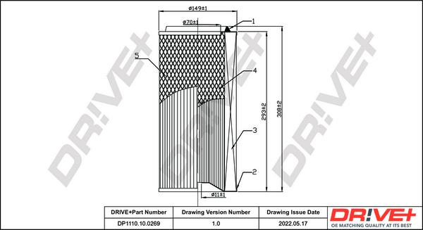 Dr!ve+ DP1110.10.0269 - Gaisa filtrs ps1.lv