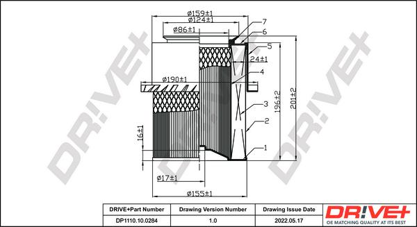 Dr!ve+ DP1110.10.0284 - Gaisa filtrs ps1.lv