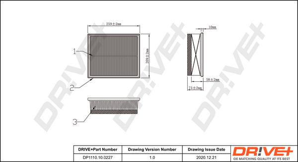 Dr!ve+ DP1110.10.0227 - Gaisa filtrs ps1.lv