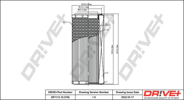 Dr!ve+ DP1110.10.0765 - Gaisa filtrs ps1.lv