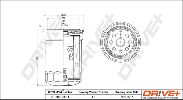 Dr!ve+ DP1110.11.0314 - Eļļas filtrs ps1.lv