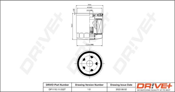 Dr!ve+ DP1110.11.0327 - Eļļas filtrs ps1.lv