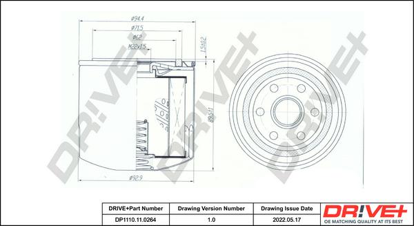 Dr!ve+ DP1110.11.0264 - Eļļas filtrs ps1.lv