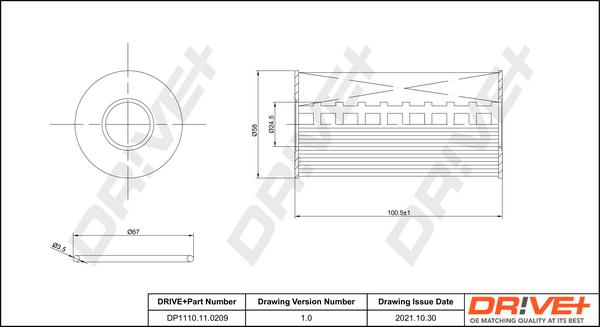 Dr!ve+ DP1110.11.0209 - Eļļas filtrs ps1.lv