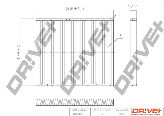 Dr!ve+ DP1110.12.0045 - Filtrs, Salona telpas gaiss ps1.lv