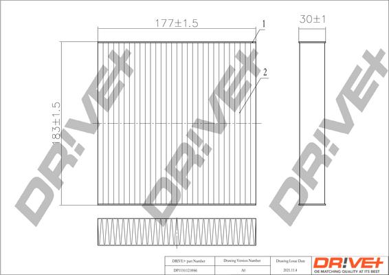 Dr!ve+ DP1110.12.0046 - Filtrs, Salona telpas gaiss ps1.lv