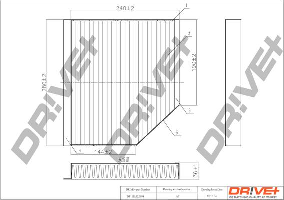 Dr!ve+ DP1110.12.0058 - Filtrs, Salona telpas gaiss ps1.lv