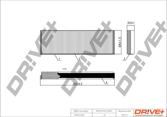 Dr!ve+ DP1110.12.0067 - Filtrs, Salona telpas gaiss ps1.lv