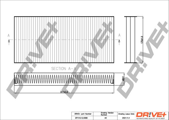 Dr!ve+ DP1110.12.0088 - Filtrs, Salona telpas gaiss ps1.lv