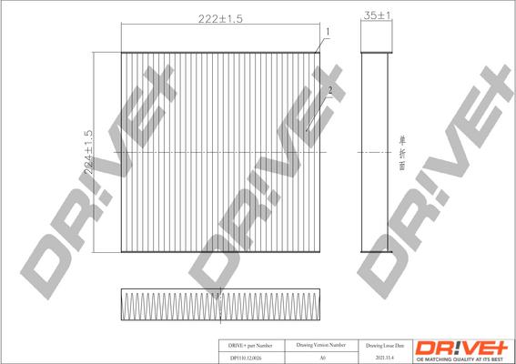 Dr!ve+ DP1110.12.0026 - Filtrs, Salona telpas gaiss ps1.lv