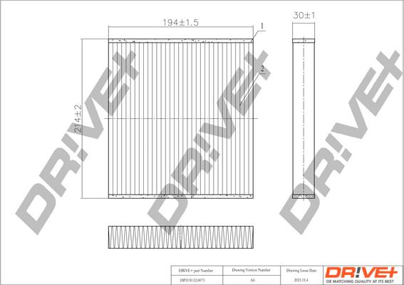 Dr!ve+ DP1110.12.0073 - Filtrs, Salona telpas gaiss ps1.lv