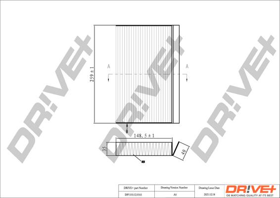 Dr!ve+ DP1110.12.0165 - Filtrs, Salona telpas gaiss ps1.lv