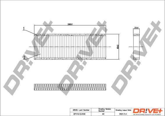 Dr!ve+ DP1110.12.0100 - Filtrs, Salona telpas gaiss ps1.lv