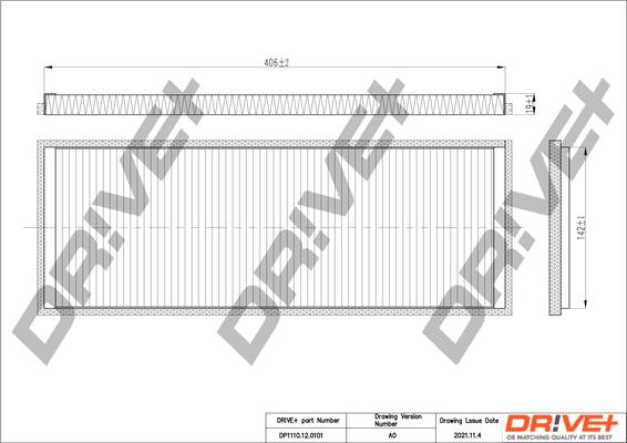 Dr!ve+ DP1110.12.0101 - Filtrs, Salona telpas gaiss ps1.lv