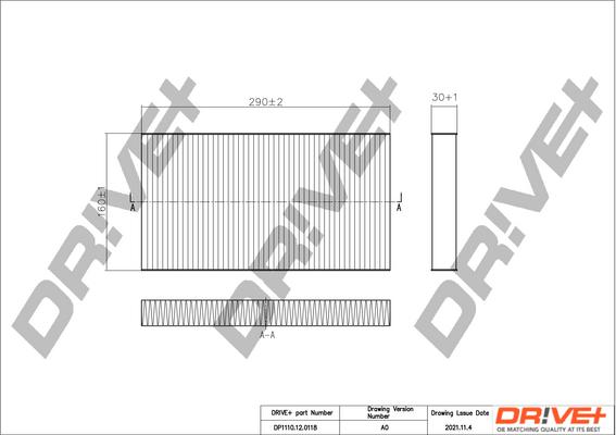 Dr!ve+ DP1110.12.0118 - Filtrs, Salona telpas gaiss ps1.lv