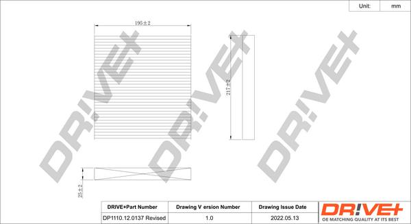 Dr!ve+ DP1110.12.0137 - Filtrs, Salona telpas gaiss ps1.lv