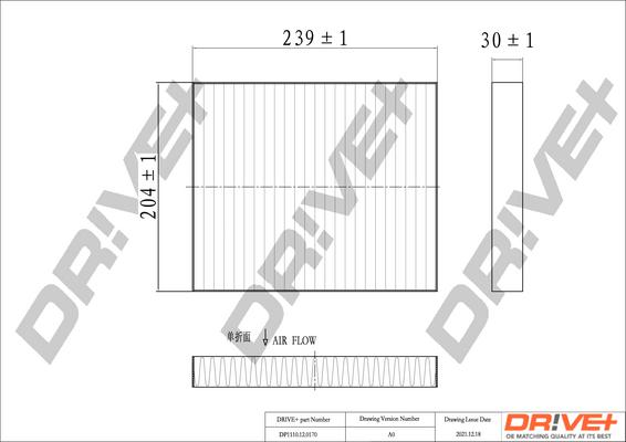 Dr!ve+ DP1110.12.0170 - Filtrs, Salona telpas gaiss ps1.lv