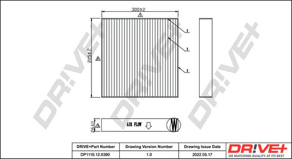 Dr!ve+ DP1110.12.0390 - Filtrs, Salona telpas gaiss ps1.lv