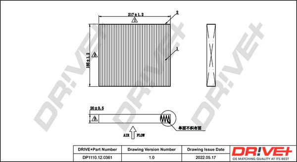 Dr!ve+ DP1110.12.0361 - Filtrs, Salona telpas gaiss ps1.lv
