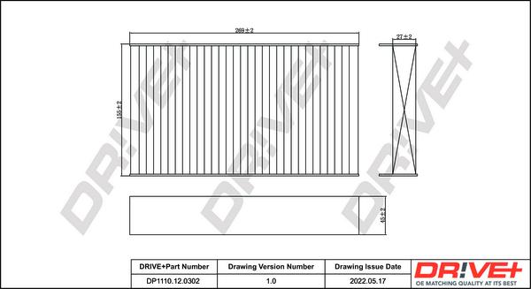 Dr!ve+ DP1110.12.0302 - Filtrs, Salona telpas gaiss ps1.lv