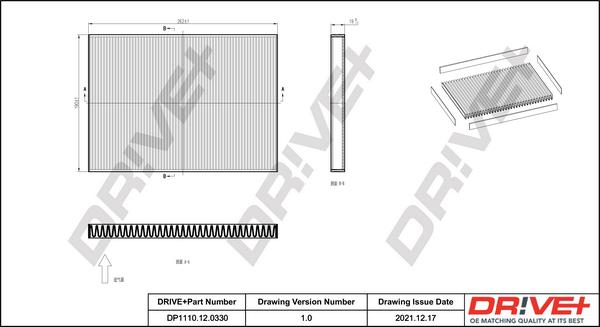 Dr!ve+ DP1110.12.0330 - Filtrs, Salona telpas gaiss ps1.lv