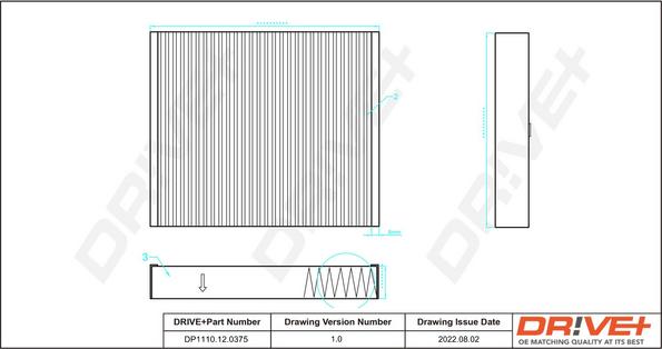 Dr!ve+ DP1110.12.0375 - Filtrs, Salona telpas gaiss ps1.lv