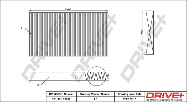 Dr!ve+ DP1110.12.0292 - Filtrs, Salona telpas gaiss ps1.lv