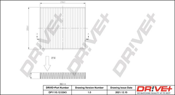 Dr!ve+ DP1110.12.0243 - Filtrs, Salona telpas gaiss ps1.lv