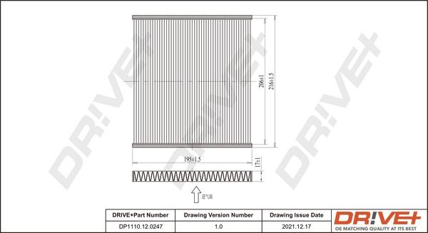 Dr!ve+ DP1110.12.0247 - Filtrs, Salona telpas gaiss ps1.lv