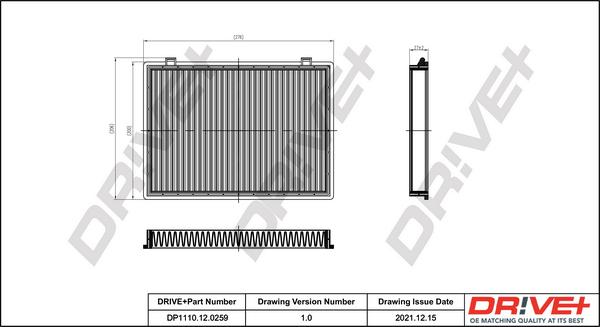 Dr!ve+ DP1110.12.0259 - Filtrs, Salona telpas gaiss ps1.lv