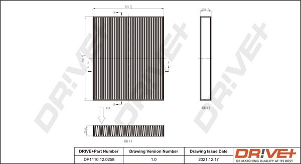 Dr!ve+ DP1110.12.0258 - Filtrs, Salona telpas gaiss ps1.lv