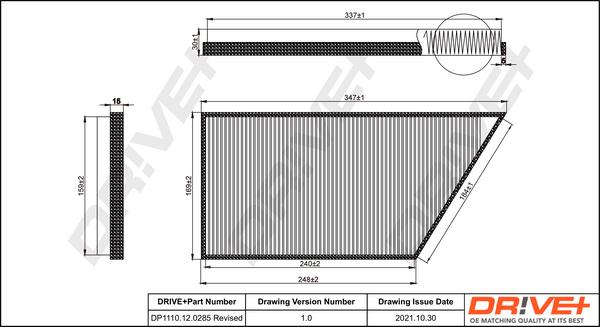 Dr!ve+ DP1110.12.0285 - Filtrs, Salona telpas gaiss ps1.lv