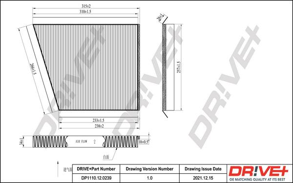 Dr!ve+ DP1110.12.0239 - Filtrs, Salona telpas gaiss ps1.lv