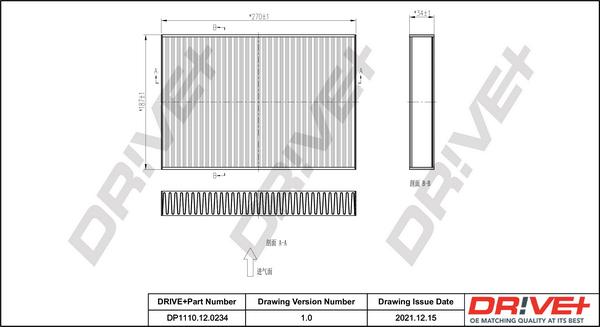 Dr!ve+ DP1110.12.0234 - Filtrs, Salona telpas gaiss ps1.lv