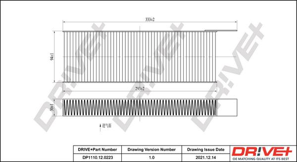 Dr!ve+ DP1110.12.0223 - Filtrs, Salona telpas gaiss ps1.lv