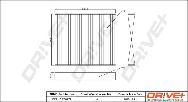 Dr!ve+ DP1110.12.0274 - Filtrs, Salona telpas gaiss ps1.lv