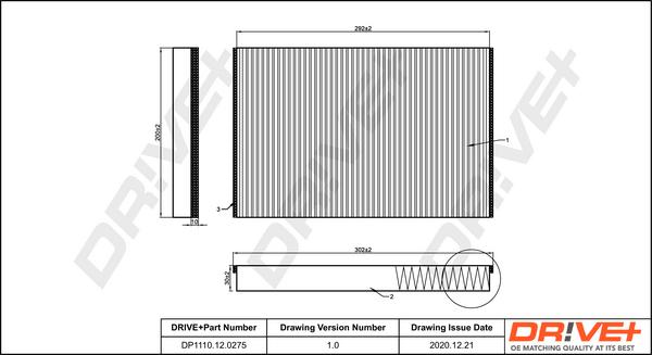 Dr!ve+ DP1110.12.0275 - Filtrs, Salona telpas gaiss ps1.lv