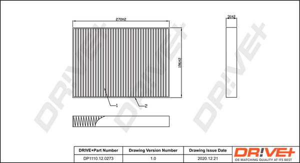 Dr!ve+ DP1110.12.0273 - Filtrs, Salona telpas gaiss ps1.lv