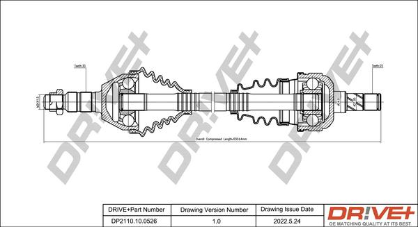 Dr!ve+ DP2110.10.0526 - Piedziņas vārpsta ps1.lv
