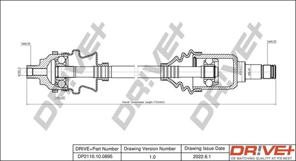 Dr!ve+ DP2110.10.0895 - Piedziņas vārpsta ps1.lv