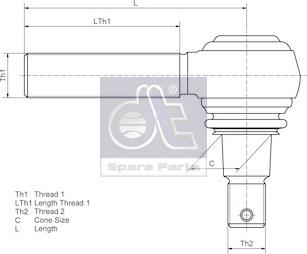 DT Spare Parts 4.66870 - Stūres šķērsstiepņa uzgalis ps1.lv