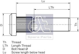 DT Spare Parts 5.12110 - Riteņa stiprināšanas skrūve ps1.lv