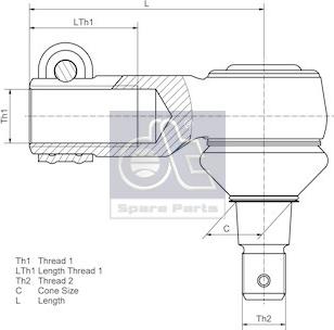 DT Spare Parts 4.66473 - Leņķa šarnīrs, Stūres garenstiepnis ps1.lv