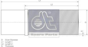 DT Spare Parts 3.25054 - Gofrēta caurule, Izplūdes gāzu sistēma ps1.lv