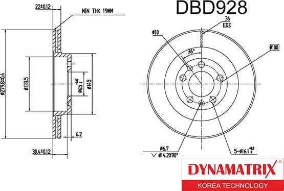 Dynamatrix DBD928 - Bremžu diski ps1.lv