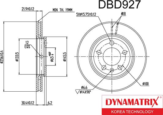 Dynamatrix DBD927 - Bremžu diski ps1.lv