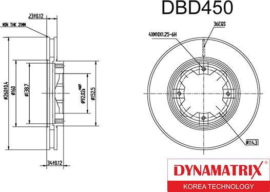 Dynamatrix DBD450 - Bremžu diski ps1.lv