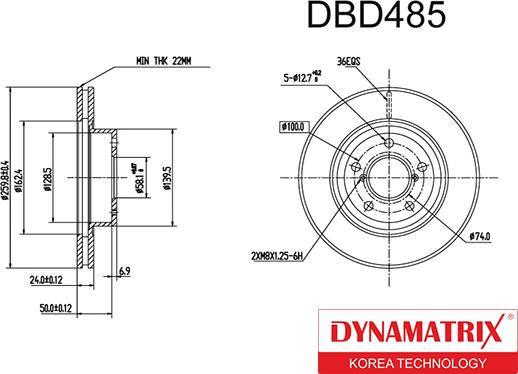 Dynamatrix DBD485 - Bremžu diski ps1.lv