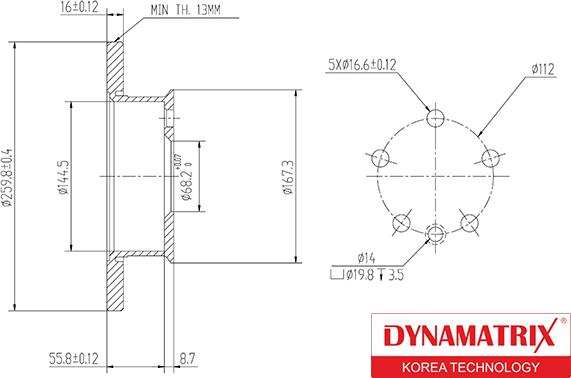 Dynamatrix DBD426 - Bremžu diski ps1.lv